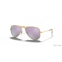 Ray Ban Aviator Kids Gold And Violet RB9506S Sunglasses