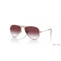 Ray Ban Aviator Kids Rose Gold And Violet RB9506S Sunglasses