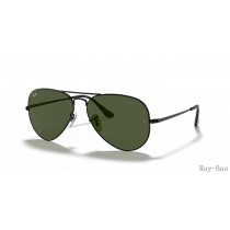 Ray Ban Aviator Metal Ii Black And Green RB3689 Sunglasses