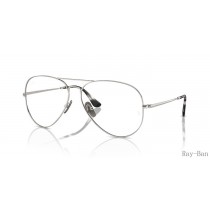 Ray Ban Aviator Titanium Optics Silver Frame RB8789 Eyeglasses