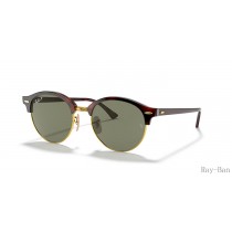 Ray Ban Clubround Classic Red Havana And Green RB4246 Sunglasses
