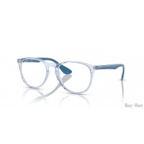 Ray Ban Erika Optics Transparent Light Blue Frame RB7046 Eyeglasses