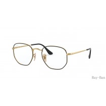 Ray Ban Hexagonal Optics Gold Frame RB6448F Eyeglasses