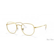 Ray Ban Hexagonal Optics Gold Frame RB6448 Eyeglasses