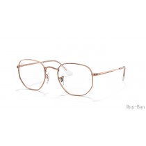 Ray Ban Hexagonal Optics Rose Gold Frame RB6448 Eyeglasses