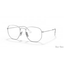 Ray Ban Hexagonal Titanium Optics Silver Frame RB8148V Eyeglasses