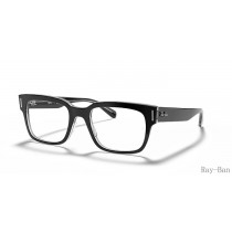 Ray Ban Jeffrey Optics Black On Transparent Frame RB5388 Eyeglasses