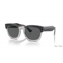 Ray Ban Mega Hawkeye Dark Grey On Transparent Grey And Grey RB0298SF Sunglasses