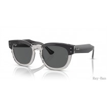 Ray Ban Mega Hawkeye Dark Grey On Transparent Grey And Grey RB0298S Sunglasses