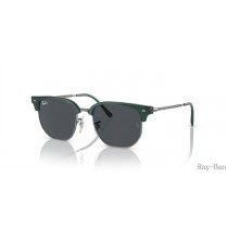 Ray Ban New Clubmaster Kids Opal Green On Gunmetal And Dark Grey RB9116S Sunglasses