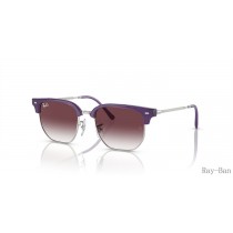 Ray Ban New Clubmaster Kids Opal Violet On Silver And Violet RB9116S Sunglasses