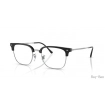 Ray Ban New Clubmaster Optics Black On Silver Frame RB7216F Eyeglasses