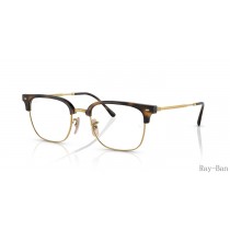 Ray Ban New Clubmaster Optics Havana On Gold Frame RB7216F Eyeglasses