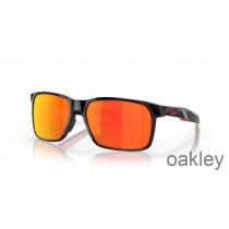 Oakley Portal X Prizm Ruby Polarized Lenses with Polished Black Frame Sunglasses