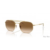 Ray Ban Gold And Brown RB3707 Sunglasses