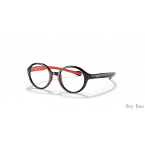 Ray Ban Optics Kids Black On Red Frame RY9075V Eyeglasses