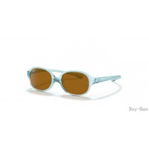 Ray Ban Kids Transparent Light Blue And Brown RB9187S Sunglasses