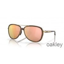 Oakley Split Time Prizm Rose Gold Polarized Lenses with Brown Tortoise Frame Sunglasses