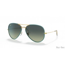 Ray Ban Aviator Full Color Legend Green And Green/Blue RB3025JM Sunglasses