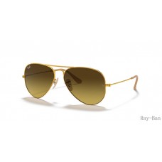 Ray Ban Aviator Gradient Gold And Brown RB3025 Sunglasses