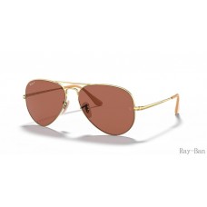 Ray Ban Aviator Metal Ii Gold And Violet RB3689 Sunglasses