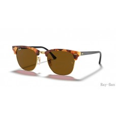 Ray Ban Clubmaster Fleck Brown Havana And Brown RB3016 Sunglasses