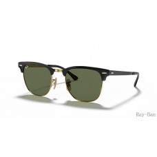 Ray Ban Clubmaster Metal Black On Gold And Green RB3716 Sunglasses