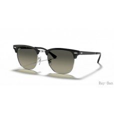 Ray Ban Clubmaster Metal Black On Silver And Grey RB3716 Sunglasses