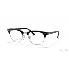 Ray Ban Clubmaster Optics Black On Silver Frame RB5154 Eyeglasses