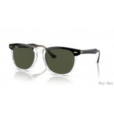 Ray Ban Eagle Eye Black On Transparent And Green RB2398F Sunglasses