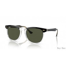 Ray Ban Eagle Eye Black On Transparent And Green RB2398 Sunglasses