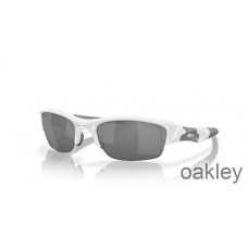 Oakley Flak Jacket Black Iridium Lenses with Polished White Frame Sunglasses