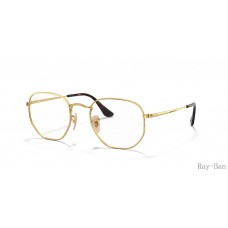 Ray Ban Hexagonal Optics Gold Frame RB6448 Eyeglasses