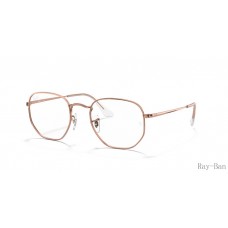 Ray Ban Hexagonal Optics Rose Gold Frame RB6448 Eyeglasses