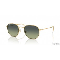 Ray Ban Hexagonal Gold And Green Vintage RB3548 Sunglasses