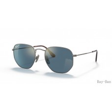 Ray Ban Hexagonal Titanium Gunmetal And Blue RB8148 Sunglasses