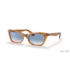 Ray Ban Lady Burbank Amber Tortoise And Blue RB2299 Sunglasses