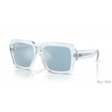 Ray Ban Magellan Bio-based Transparent Light Blue And Silver RB4408 Sunglasses