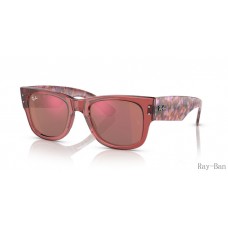 Ray Ban Mega Wayfarer Transparent Pink And Red RB0840S Sunglasses