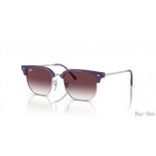 Ray Ban New Clubmaster Kids Opal Violet On Silver And Violet RB9116S Sunglasses
