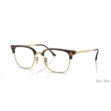 Ray Ban New Clubmaster Optics Havana On Gold Frame RB7216 Eyeglasses