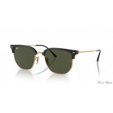 Ray Ban New Clubmaster Black On Gold And Green RB4416 Sunglasses