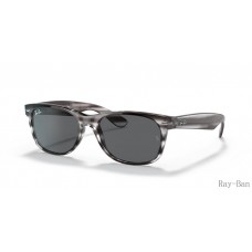 Ray Ban New Wayfarer Color Mix Striped Grey And Grey RB2132 Sunglasses