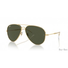 Ray Ban Old Aviator Gold And Green RB3825 Sunglasses