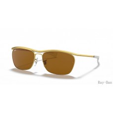 Ray Ban Olympian Ii Deluxe Gold And Brown RB3619 Sunglasses