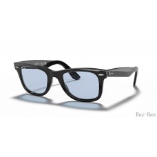 Ray Ban Original Wayfarer Washed Lenses Black And Blue/Grey RB2140F Sunglasses