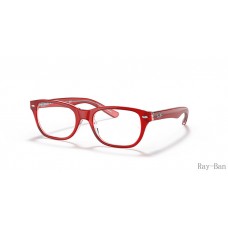 Ray Ban Optics Kids Red On Transparent Frame RY1555 Eyeglasses