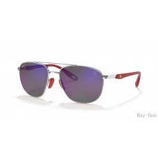 Ray Ban Scuderia Ferrari Collection Silver And Blue RB3659M Sunglasses