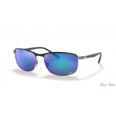 Ray Ban Chromance Blue On Gunmetal And Blue RB3671CH Sunglasses