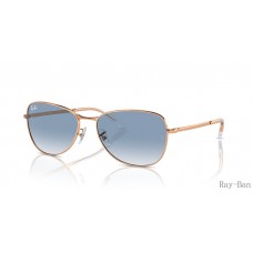 Ray Ban Rose Gold And Clear/Blue RB3733 Sunglasses